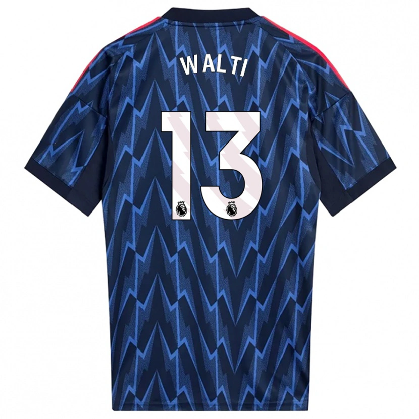 Danxen Donna Maglia Lia Walti #13 Navy Rosso Kit Gara Away 2025/26 Maglietta