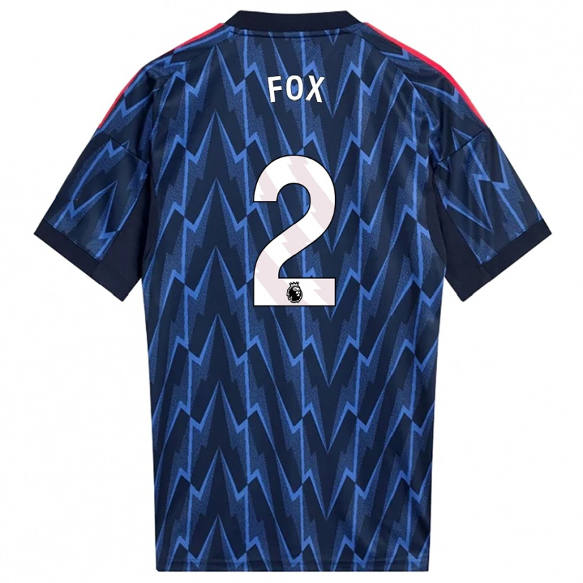Danxen Donna Maglia Emily Fox #2 Navy Rosso Kit Gara Away 2025/26 Maglietta