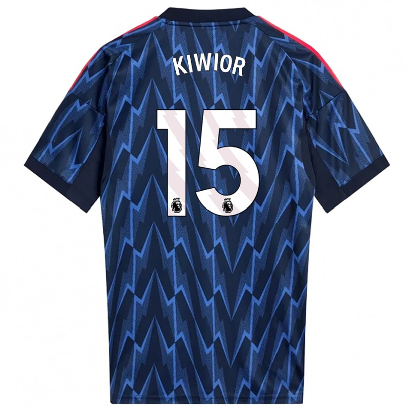 Danxen Donna Maglia Jakub Kiwior #15 Navy Rosso Kit Gara Away 2025/26 Maglietta