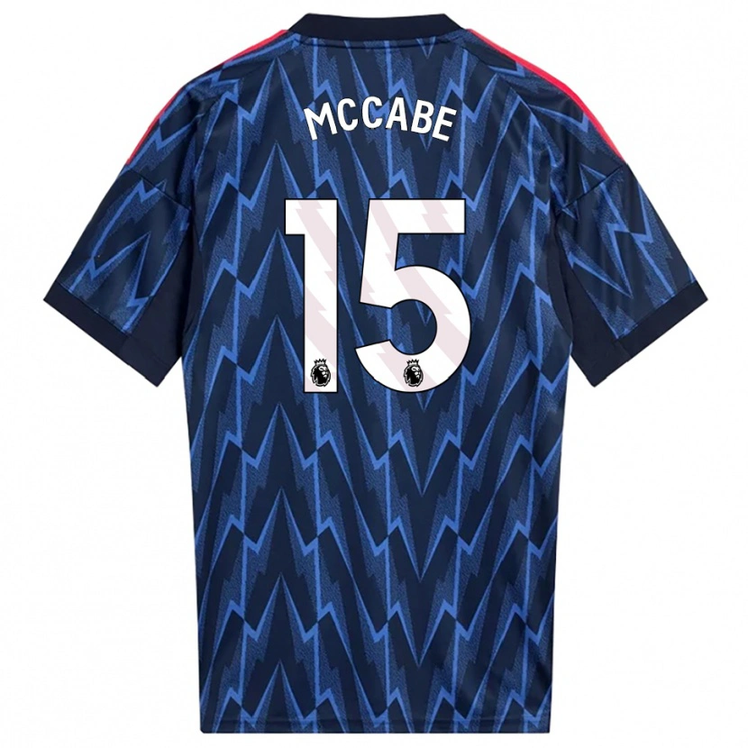 Danxen Donna Maglia Katie Mccabe #15 Navy Rosso Kit Gara Away 2025/26 Maglietta
