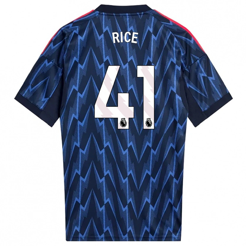 Danxen Donna Maglia Declan Rice #41 Navy Rosso Kit Gara Away 2025/26 Maglietta