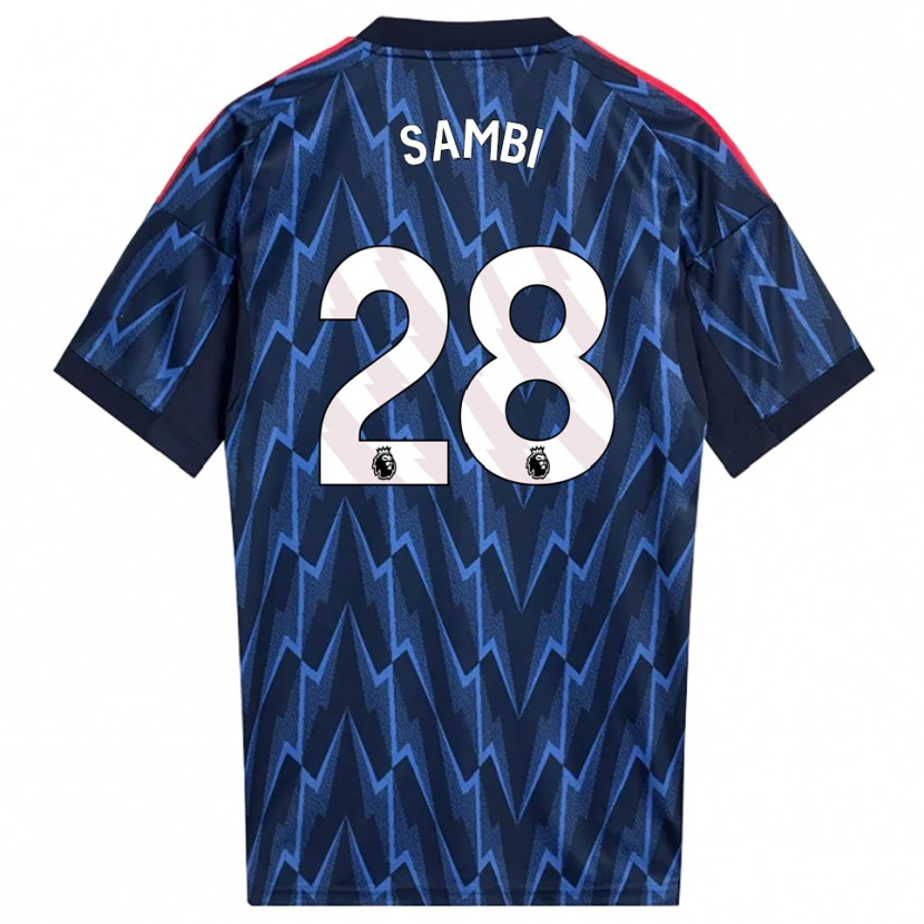 Danxen Donna Maglia Albert Sambi Lokonga #28 Navy Rosso Kit Gara Away 2025/26 Maglietta