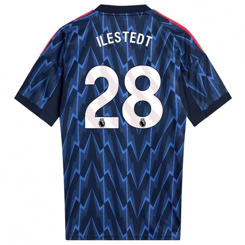 Danxen Donna Maglia Amanda Ilestedt #28 Navy Rosso Kit Gara Away 2025/26 Maglietta