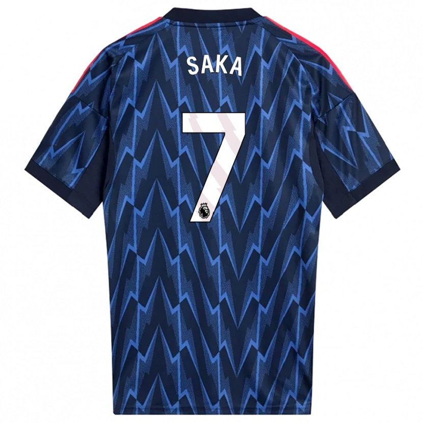 Danxen Donna Maglia Bukayo Saka #7 Navy Rosso Kit Gara Away 2025/26 Maglietta