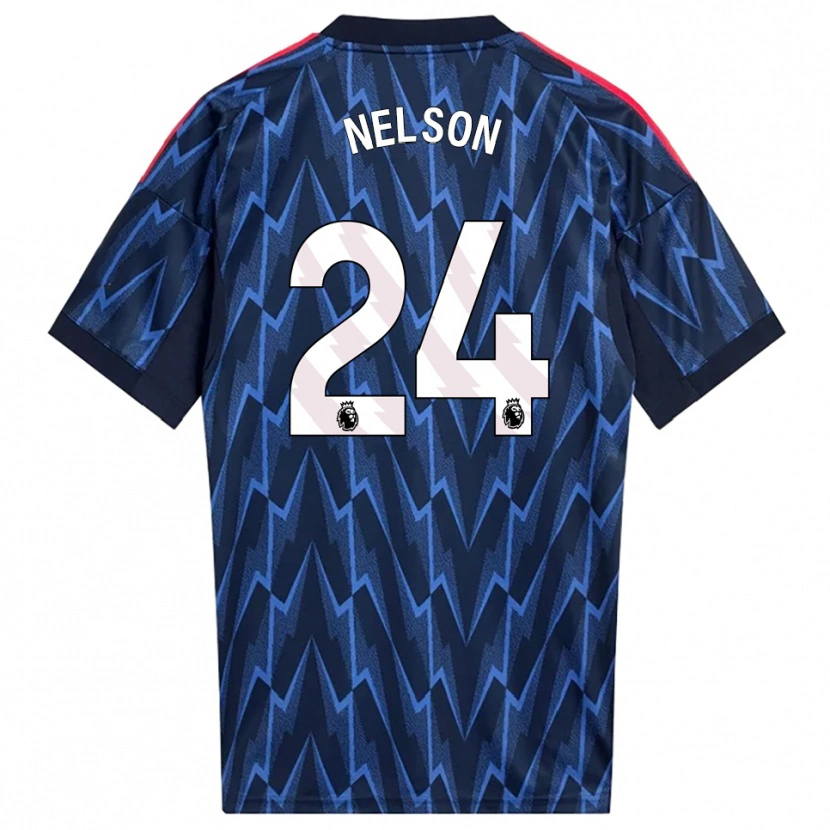 Danxen Donna Maglia Reiss Nelson #24 Navy Rosso Kit Gara Away 2025/26 Maglietta