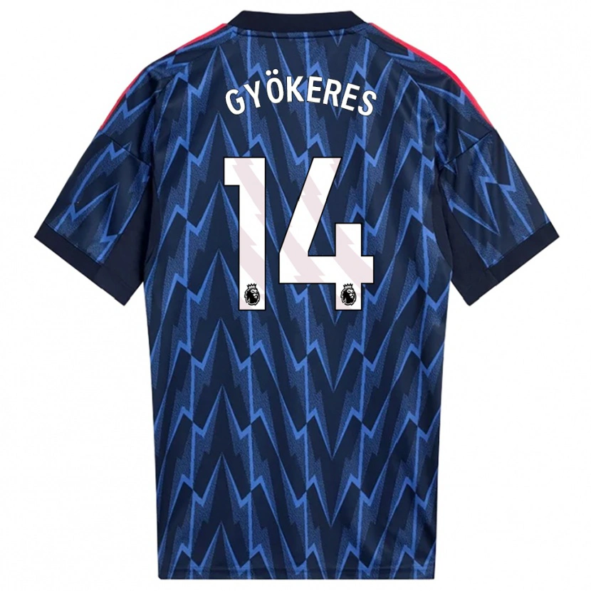 Danxen Donna Maglia Viktor Gyökeres #14 Navy Rosso Kit Gara Away 2025/26 Maglietta