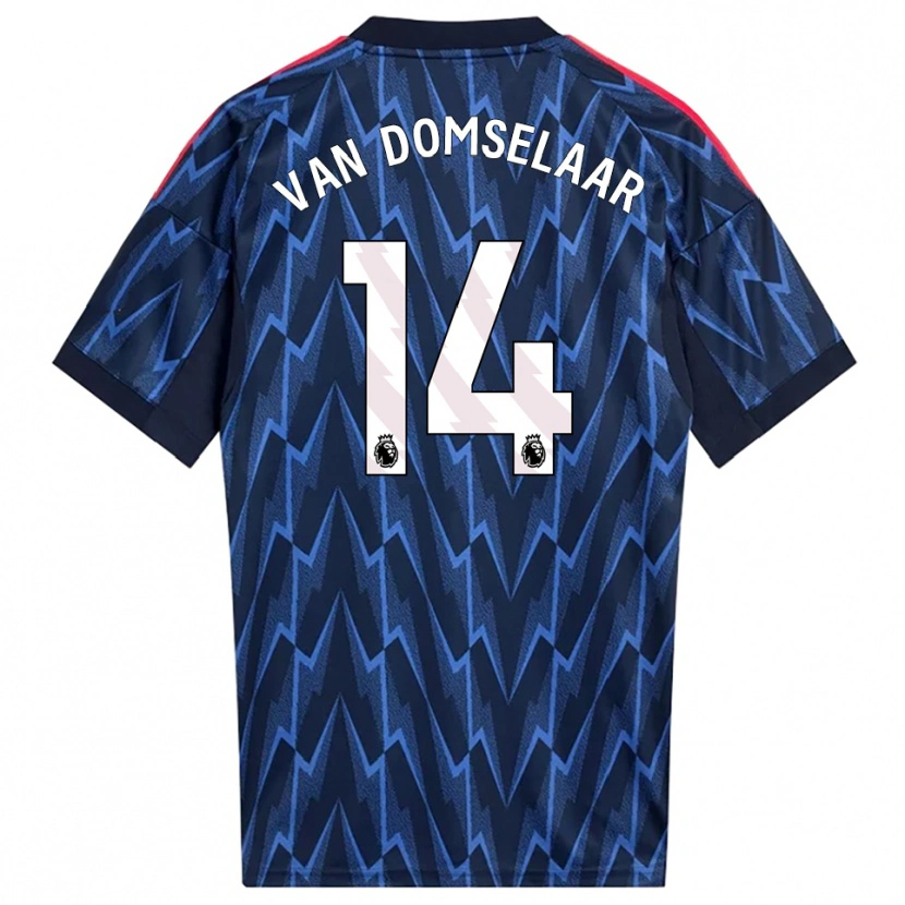 Danxen Donna Maglia Daphne Van Domselaar #14 Navy Rosso Kit Gara Away 2025/26 Maglietta