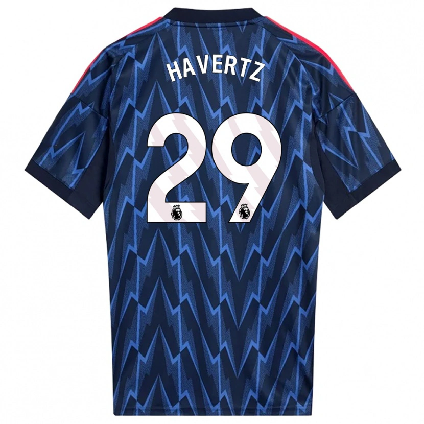 Danxen Donna Maglia Kai Havertz #29 Navy Rosso Kit Gara Away 2025/26 Maglietta