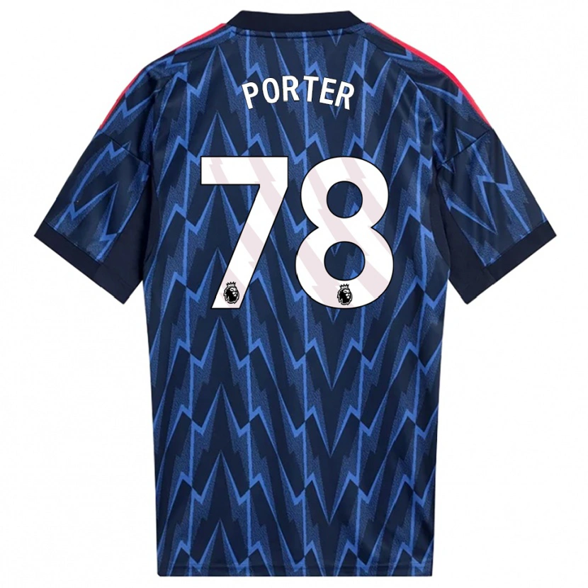 Danxen Donna Maglia Jack Porter #78 Navy Rosso Kit Gara Away 2025/26 Maglietta