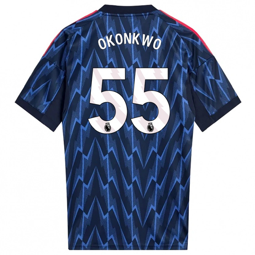 Danxen Donna Maglia Brian Okonkwo #55 Navy Rosso Kit Gara Away 2025/26 Maglietta