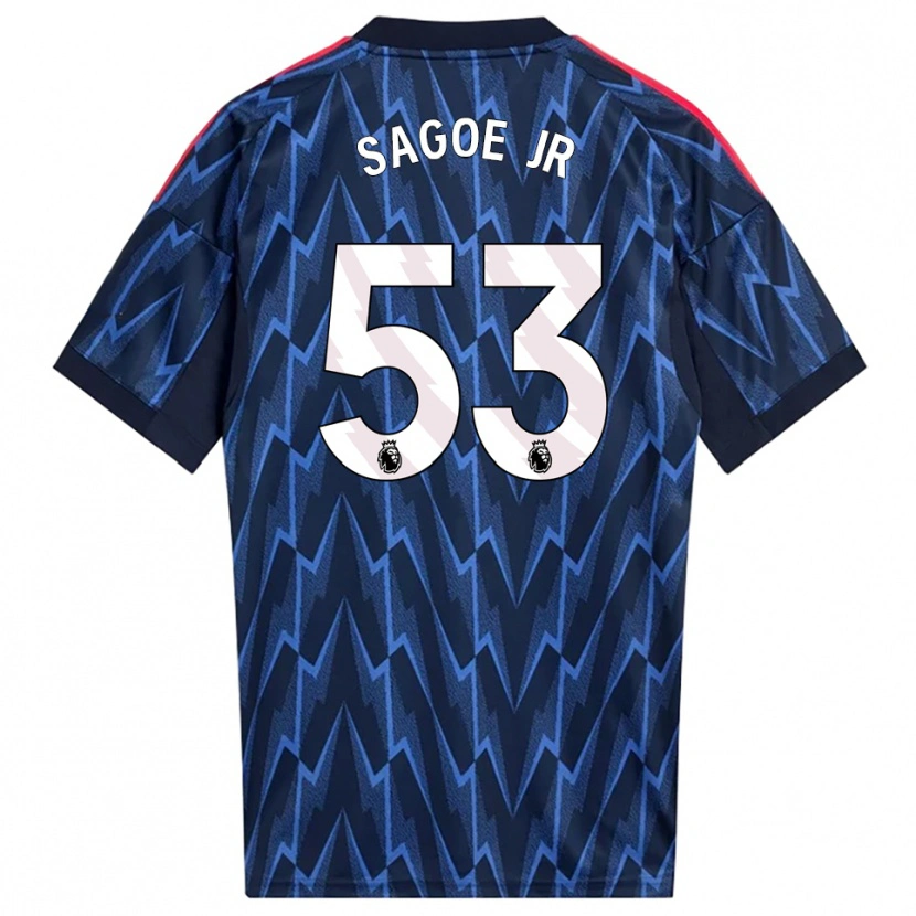 Danxen Donna Maglia Charles Sagoe Jr #53 Navy Rosso Kit Gara Away 2025/26 Maglietta