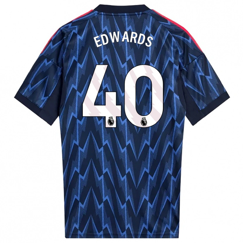 Danxen Donna Maglia Khayon Edwards #40 Navy Rosso Kit Gara Away 2025/26 Maglietta