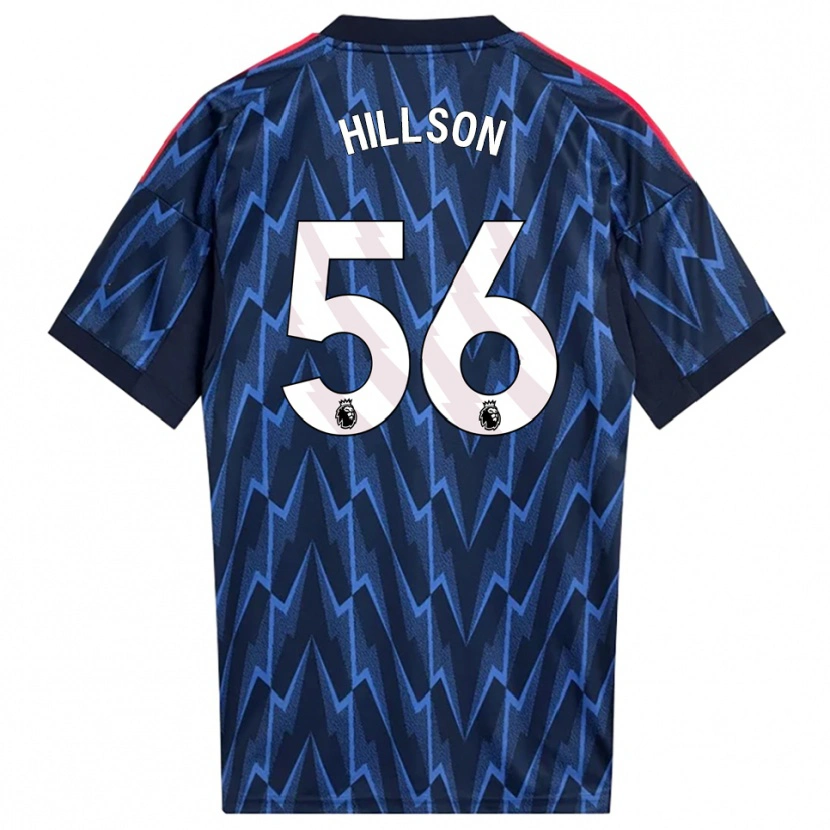 Danxen Donna Maglia James Hillson #56 Navy Rosso Kit Gara Away 2025/26 Maglietta