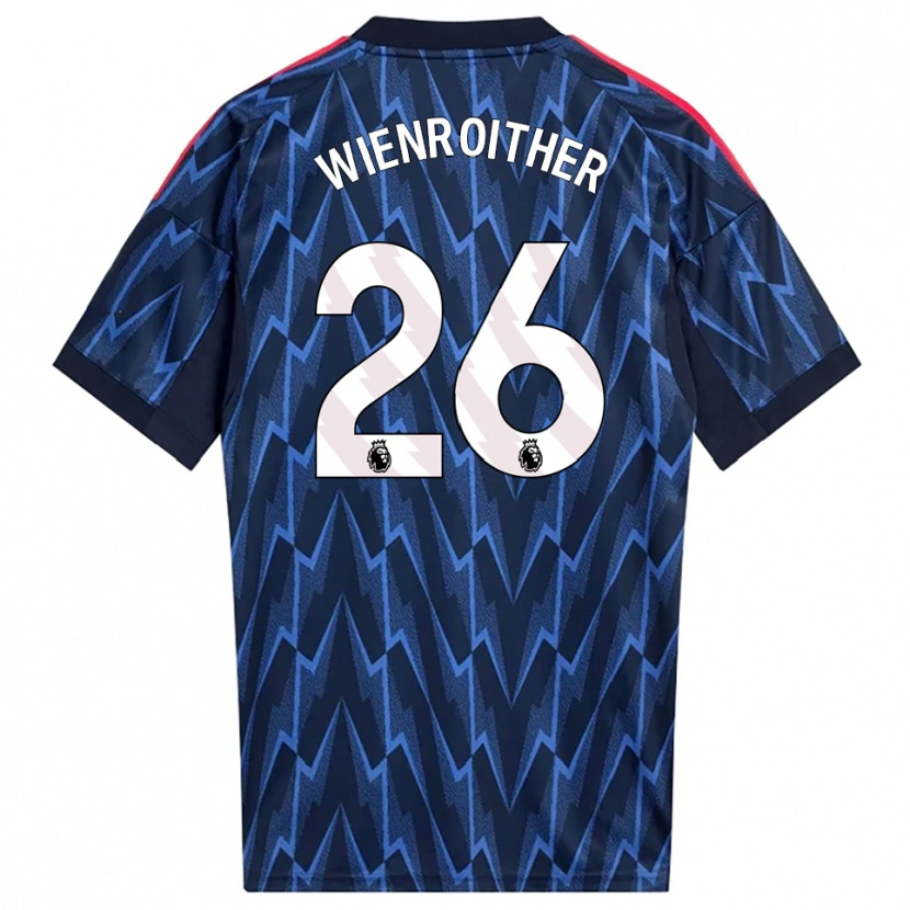 Danxen Donna Maglia Laura Wienroither #26 Navy Rosso Kit Gara Away 2025/26 Maglietta