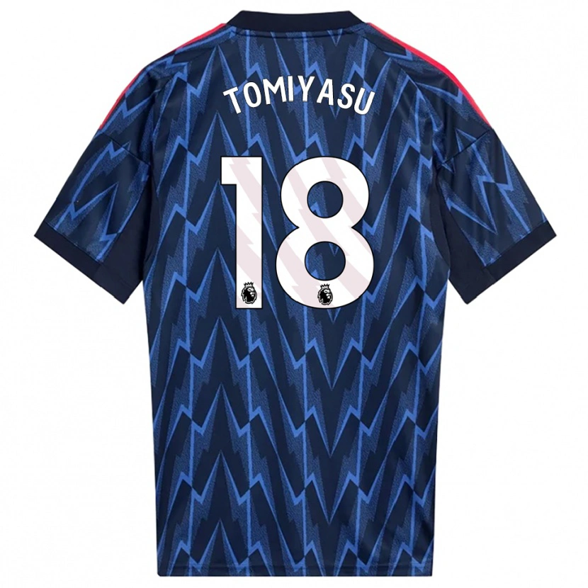 Danxen Donna Maglia Takehiro Tomiyasu #18 Navy Rosso Kit Gara Away 2025/26 Maglietta