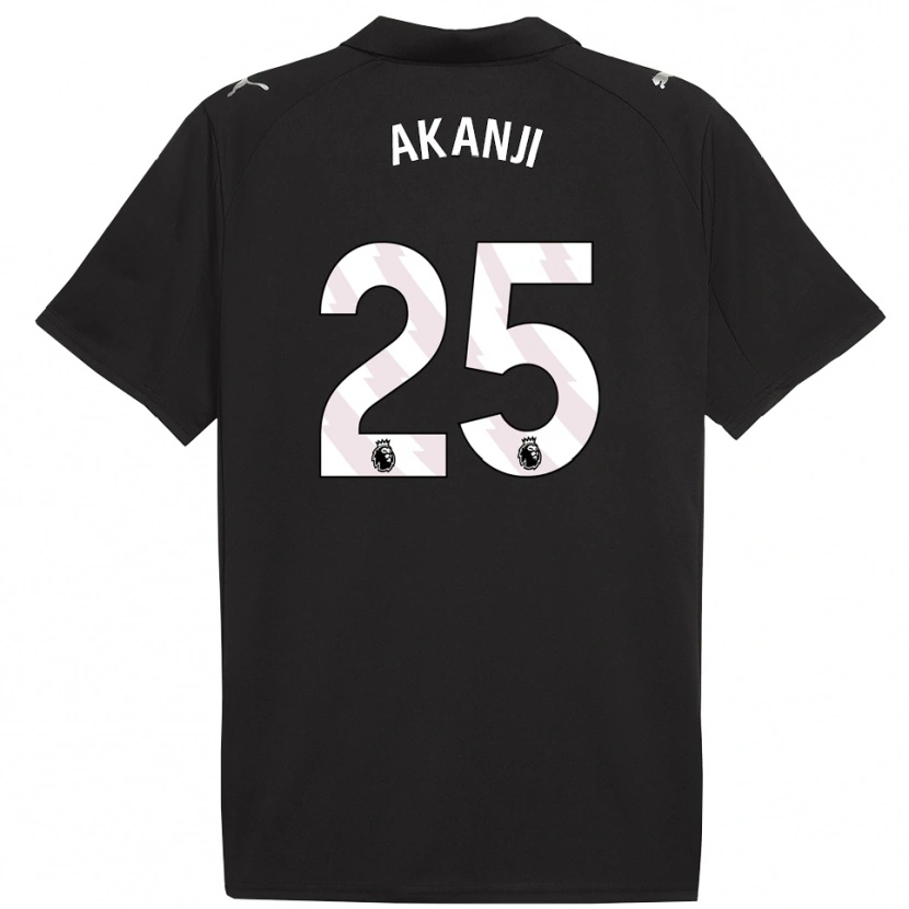 Danxen Donna Maglia Manuel Akanji #25 Nero Bianco Kit Gara Away 2025/26 Maglietta