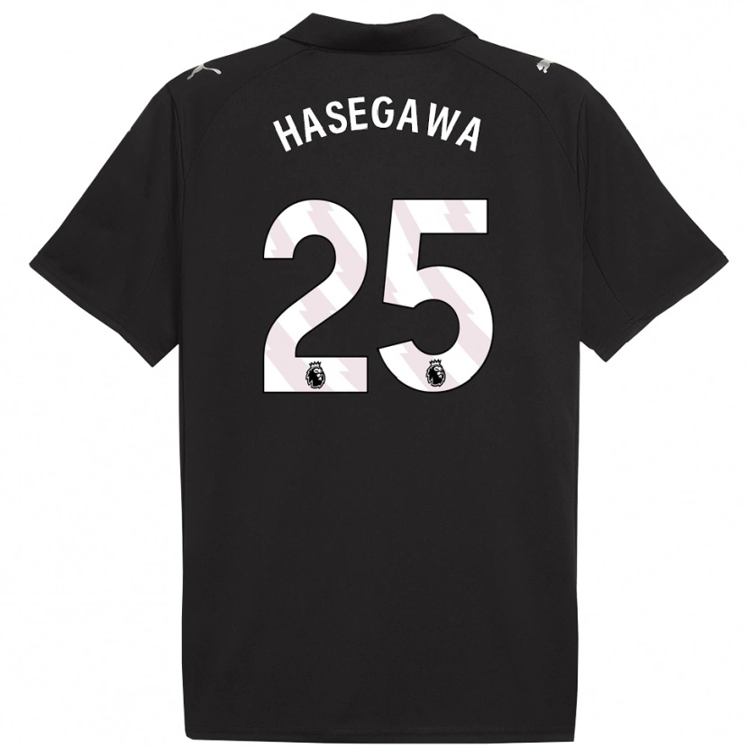 Danxen Donna Maglia Yui Hasegawa #25 Nero Bianco Kit Gara Away 2025/26 Maglietta