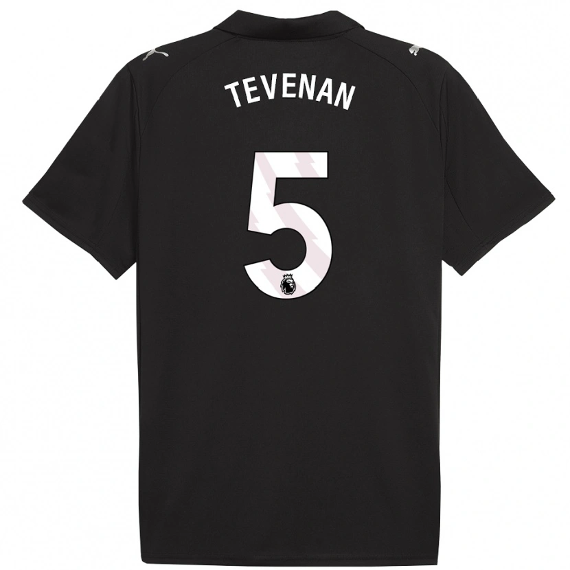 Danxen Donna Maglia Oliver Tevenan #5 Nero Bianco Kit Gara Away 2025/26 Maglietta