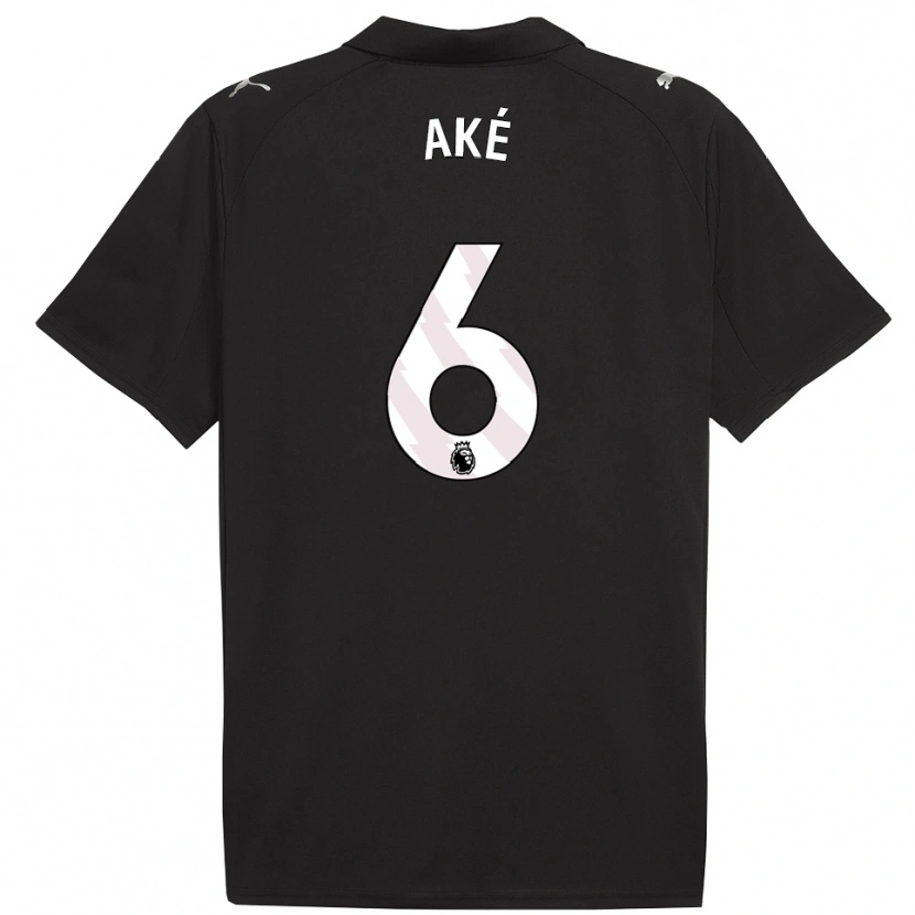 Danxen Donna Maglia Nathan Aké #6 Nero Bianco Kit Gara Away 2025/26 Maglietta