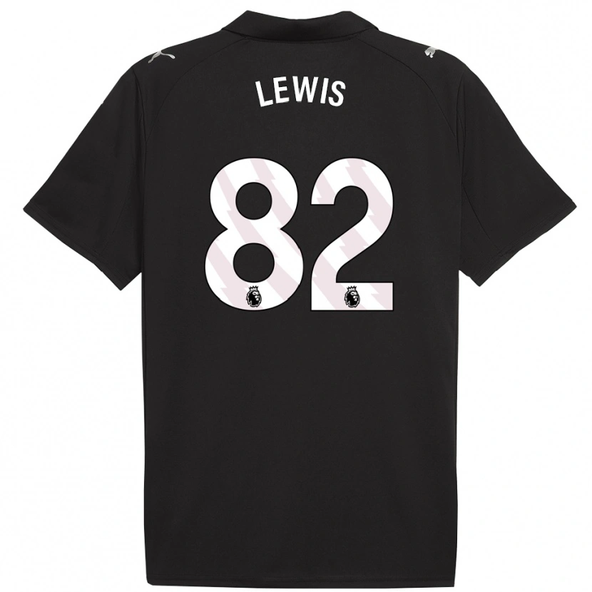 Danxen Donna Maglia Rico Lewis #82 Nero Bianco Kit Gara Away 2025/26 Maglietta