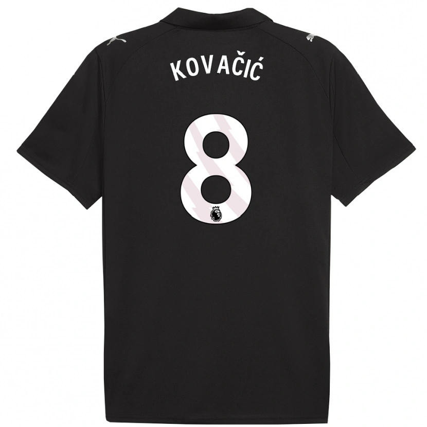 Danxen Donna Maglia Mateo Kovacic #8 Nero Bianco Kit Gara Away 2025/26 Maglietta
