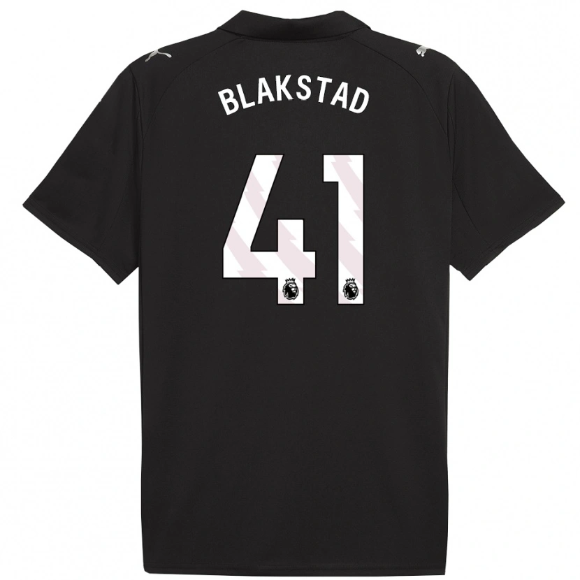 Danxen Donna Maglia Julie Blakstad #41 Nero Bianco Kit Gara Away 2025/26 Maglietta