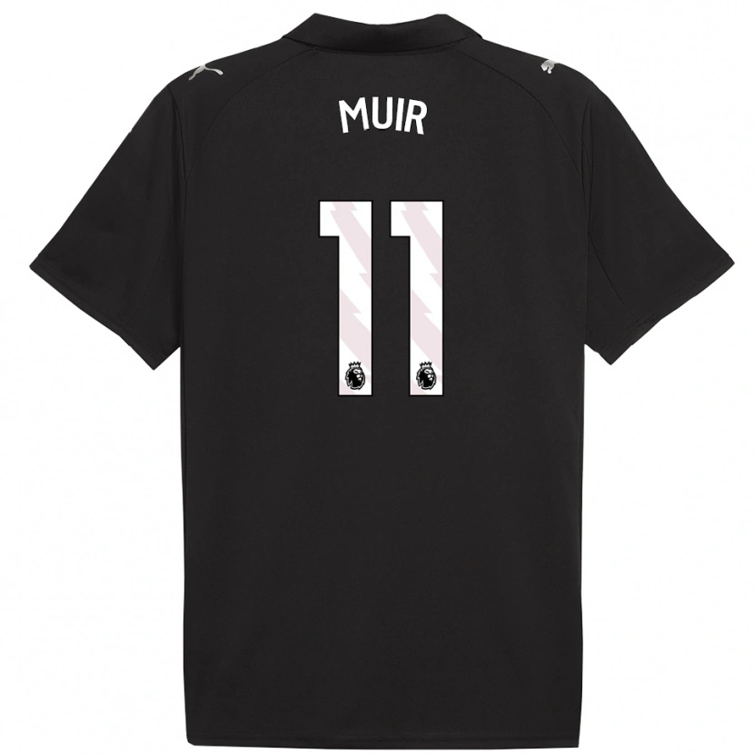 Danxen Donna Maglia Ashton Muir #11 Nero Bianco Kit Gara Away 2025/26 Maglietta
