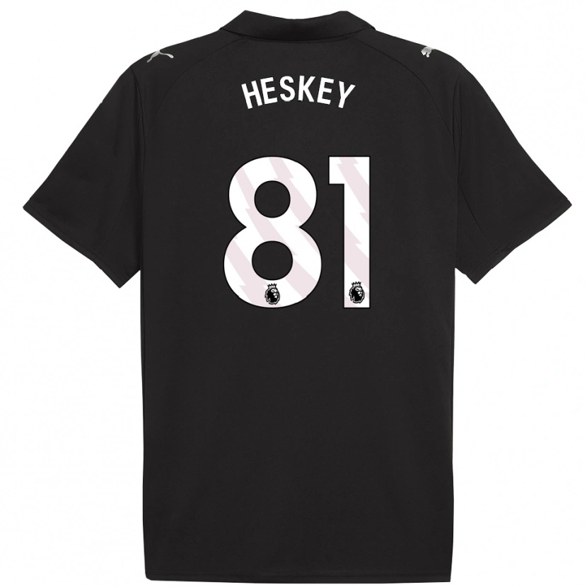 Danxen Donna Maglia Jaden Heskey #81 Nero Bianco Kit Gara Away 2025/26 Maglietta