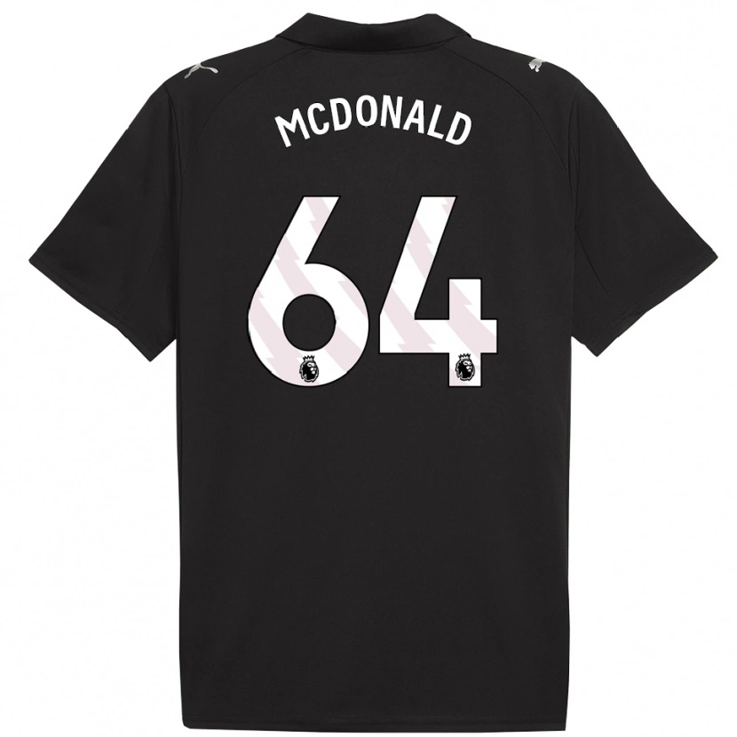 Danxen Donna Maglia Rowan Mcdonald #64 Nero Bianco Kit Gara Away 2025/26 Maglietta