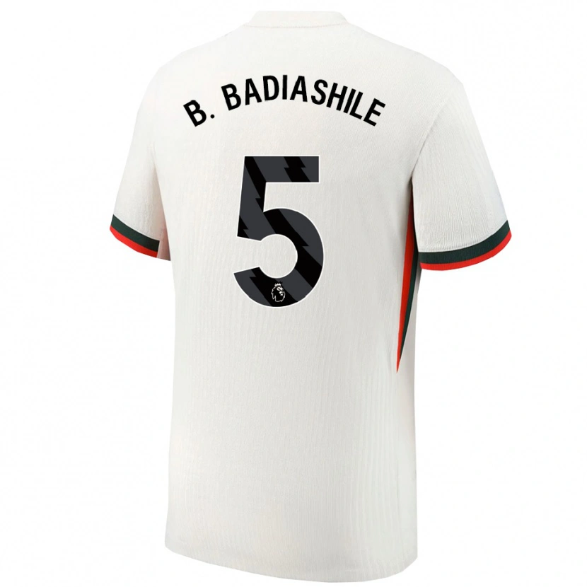 Danxen Donna Maglia Benoît Badiashile #5 Bianco Verde Kit Gara Away 2025/26 Maglietta