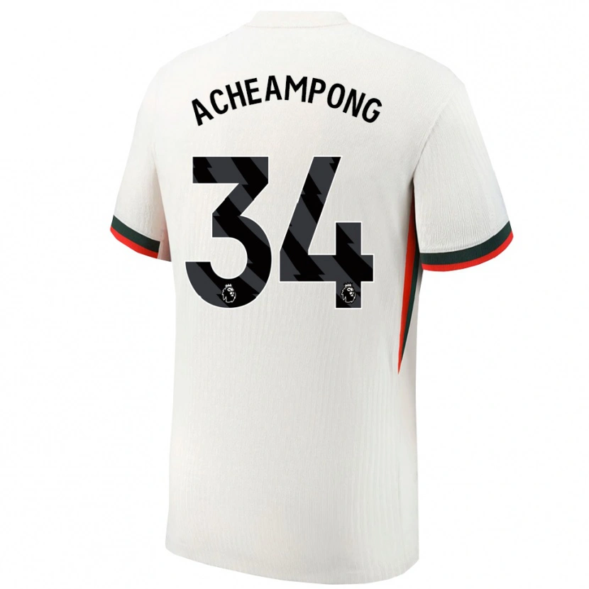 Danxen Donna Maglia Josh Acheampong #34 Bianco Verde Kit Gara Away 2025/26 Maglietta