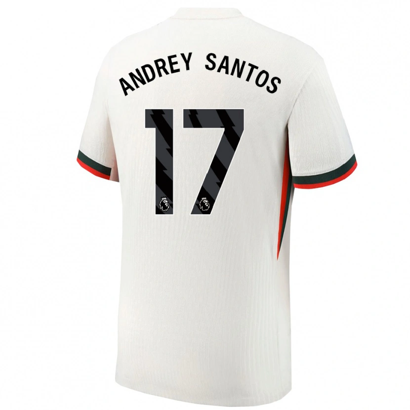 Danxen Donna Maglia Andrey Santos #17 Bianco Verde Kit Gara Away 2025/26 Maglietta