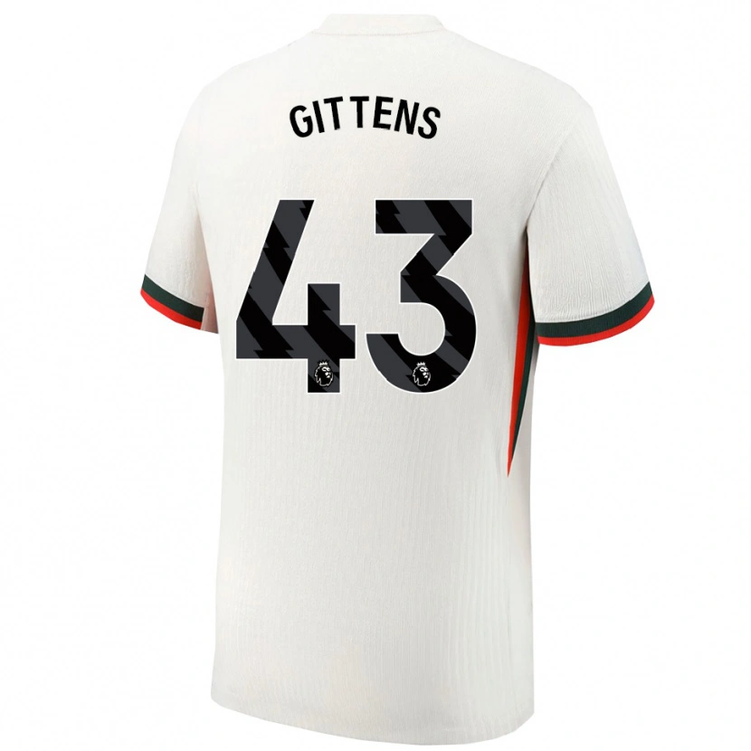 Danxen Donna Maglia Jamie Gittens #43 Bianco Verde Kit Gara Away 2025/26 Maglietta