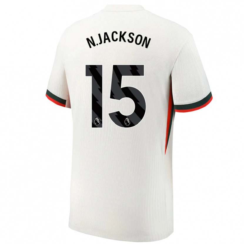 Danxen Donna Maglia Nicolas Jackson #15 Bianco Verde Kit Gara Away 2025/26 Maglietta