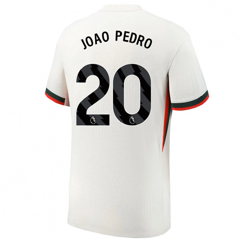 Danxen Donna Maglia João Pedro #20 Bianco Verde Kit Gara Away 2025/26 Maglietta