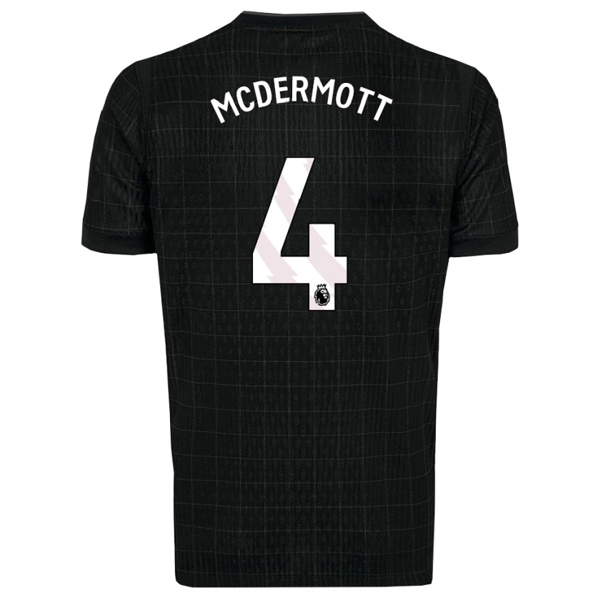 Danxen Donna Maglia Pele Arganese-Mcdermott #4 Nero Grigio Kit Gara Away 2025/26 Maglietta