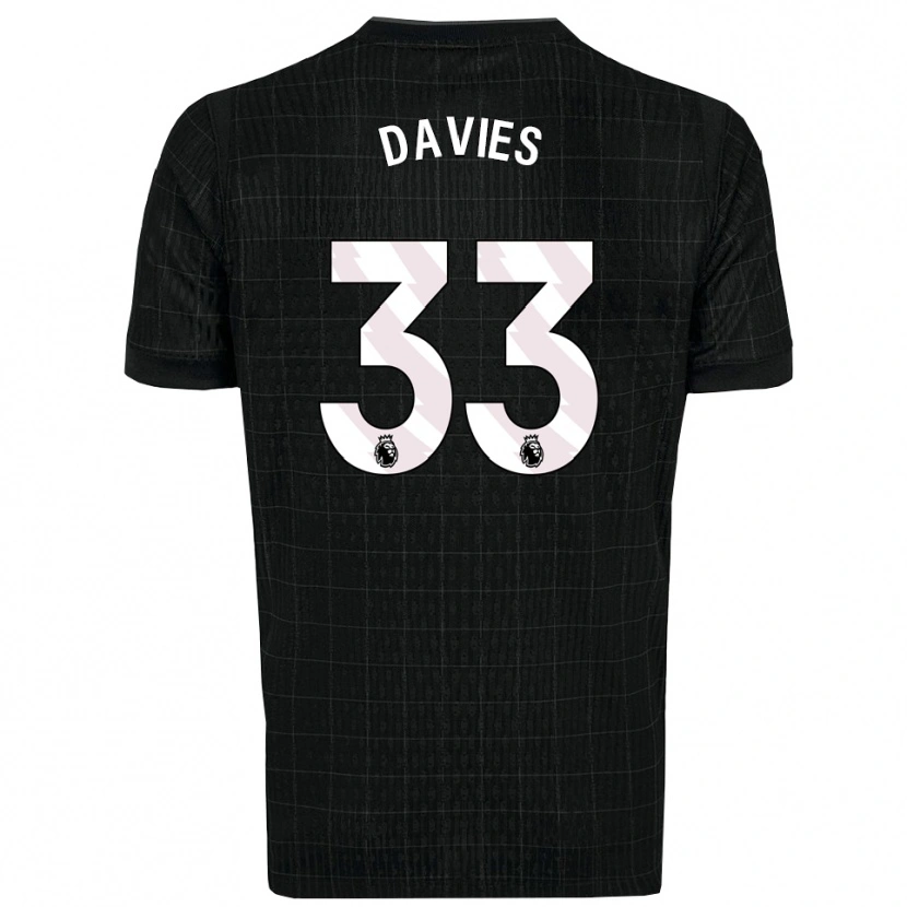 Danxen Donna Maglia Ben Davies #33 Nero Grigio Kit Gara Away 2025/26 Maglietta