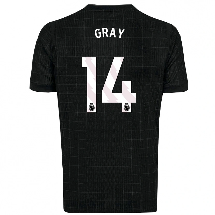 Danxen Donna Maglia Archie Gray #14 Nero Grigio Kit Gara Away 2025/26 Maglietta