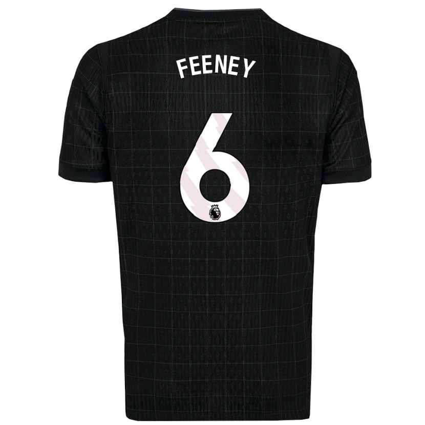 Danxen Donna Maglia George Feeney #6 Nero Grigio Kit Gara Away 2025/26 Maglietta