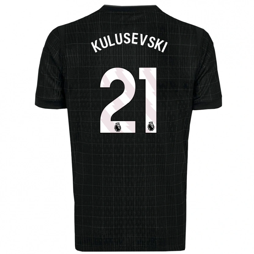 Danxen Donna Maglia Dejan Kulusevski #21 Nero Grigio Kit Gara Away 2025/26 Maglietta