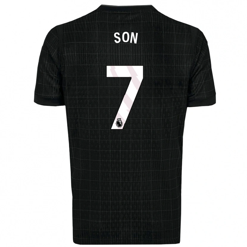 Danxen Donna Maglia Heung-Min Son #7 Nero Grigio Kit Gara Away 2025/26 Maglietta