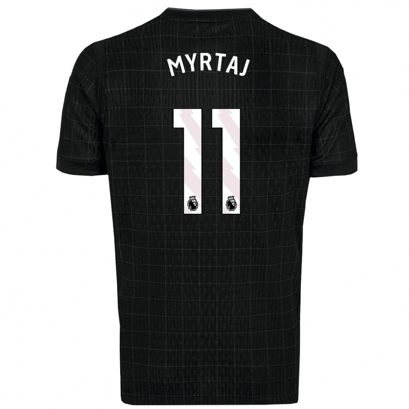 Danxen Donna Maglia Leon Myrtaj #11 Nero Grigio Kit Gara Away 2025/26 Maglietta