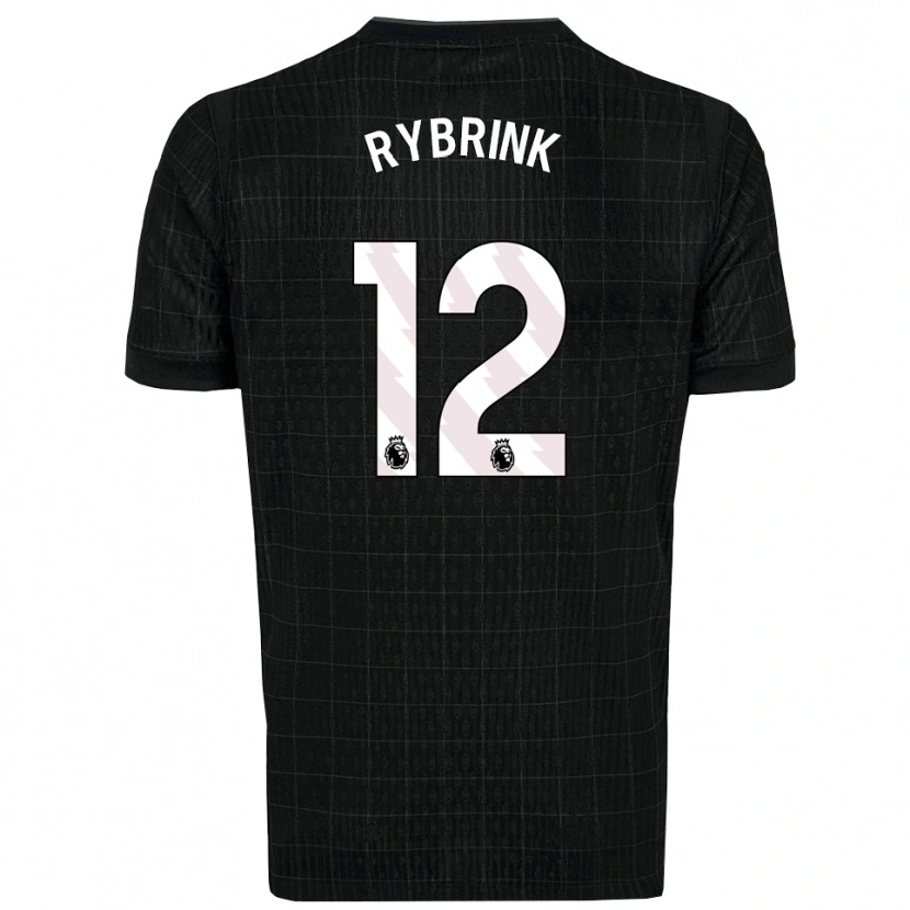 Danxen Donna Maglia Josefine Rybrink #12 Nero Grigio Kit Gara Away 2025/26 Maglietta