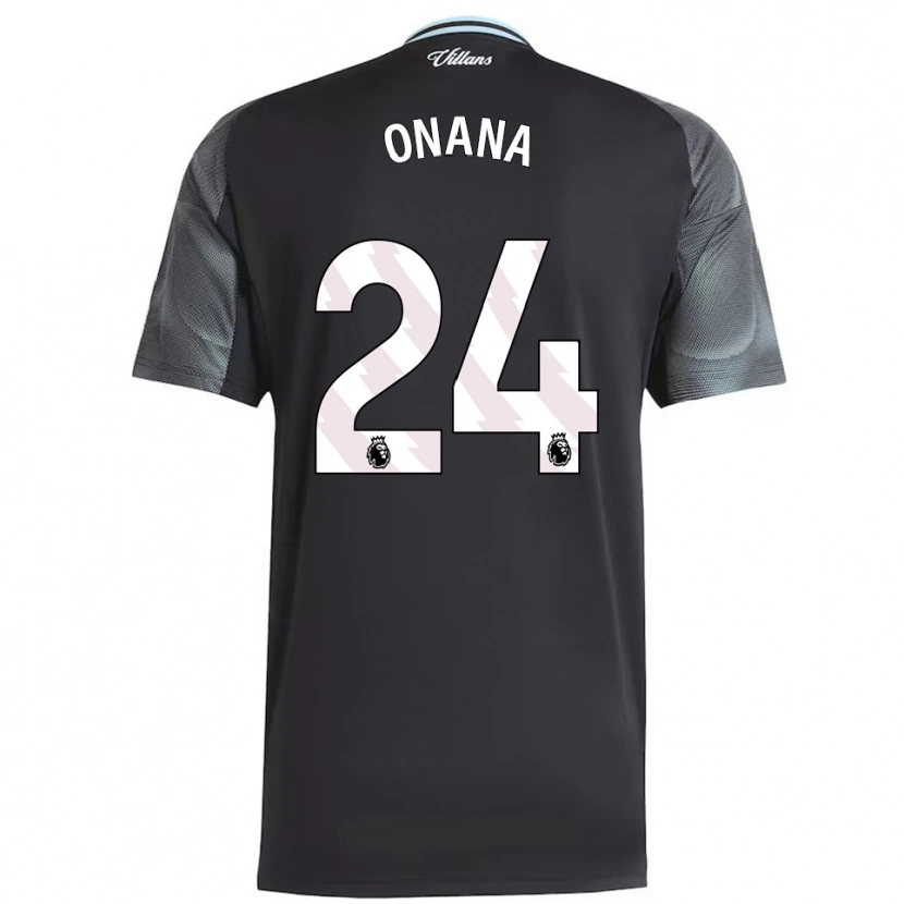Danxen Donna Maglia Amadou Onana #24 Nero Azzurro Kit Gara Away 2025/26 Maglietta