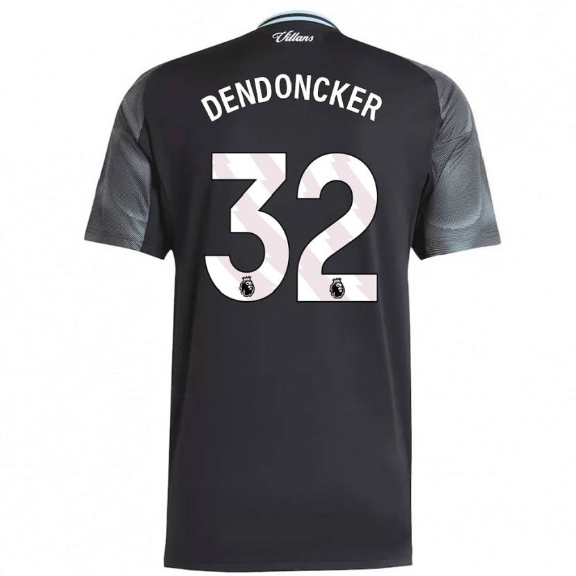 Danxen Donna Maglia Leander Dendoncker #32 Nero Azzurro Kit Gara Away 2025/26 Maglietta