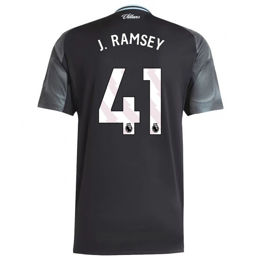 Danxen Donna Maglia Jacob Ramsey #41 Nero Azzurro Kit Gara Away 2025/26 Maglietta
