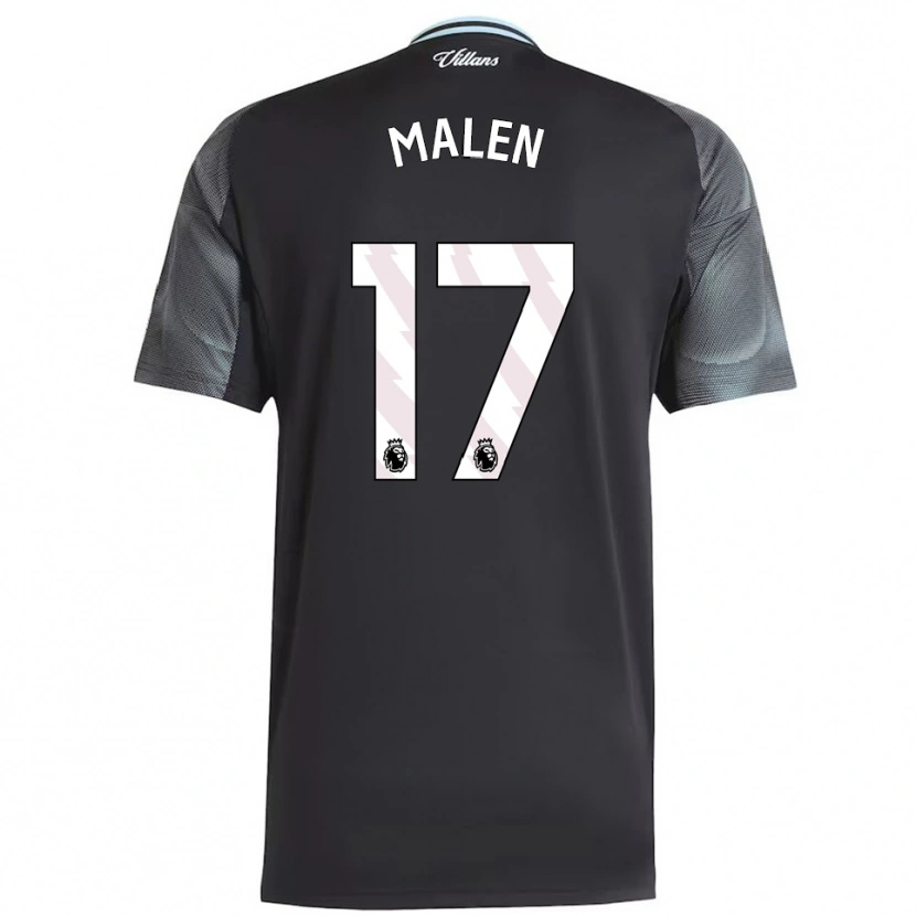 Danxen Donna Maglia Donyell Malen #17 Nero Azzurro Kit Gara Away 2025/26 Maglietta
