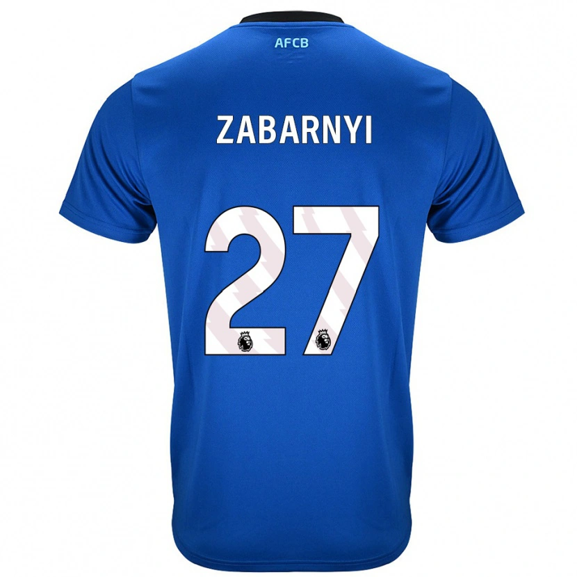 Danxen Donna Maglia Ilya Zabarnyi #27 Blu Nero Kit Gara Away 2025/26 Maglietta