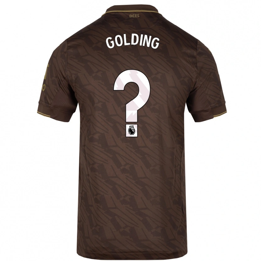 Danxen Donna Maglia Aidan Golding #0 Marrone Oro Kit Gara Away 2025/26 Maglietta