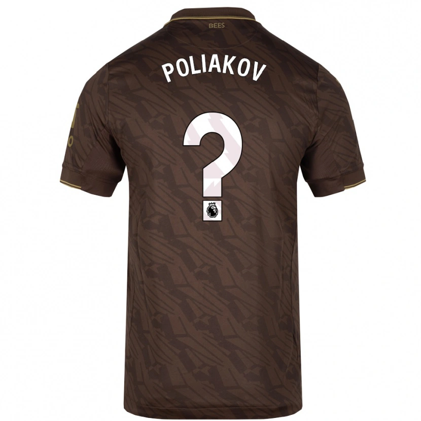 Danxen Donna Maglia Adam Poliakov #0 Marrone Oro Kit Gara Away 2025/26 Maglietta